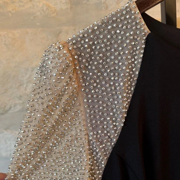 Xscape- Chic Black Dress with Silver Stud Accents - Picture 7 of 7